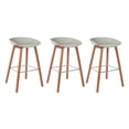 thumbnail image 1 of Bronte Living 26 inch Modern Polypropylene Counter Stool with Footrest for Kitchen, Restaurant - Series Connor - White with Natural Wood Legs, 1 of 7