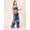 Blue, variant on DressBerry Women's Printed Viscose Rayon Tube Top and Pants 2 PC Co-ord Set Tube Top Long Palazzo Pants Elastic Waist Casual&nbsp;Summer Wear Light Weighted Top Bottom Party Wear Set