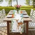 thumbnail image 4 of Table Runners 72 Inches Long Dress Scarves, Spring Botanical Farmhouse Kitchen Table Runner, Coffee Tablerunners, Watercolor Leaves Deers Birds Country 14x72 Inch, 4 of 9