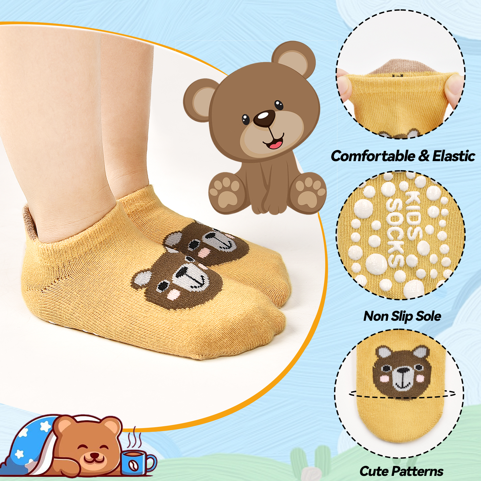 Tphon Baby Grip Socks, 6 Pairs photo 3