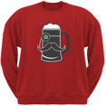 thumbnail image 1 of Beer Mug-stache Red Adult Crewneck Sweatshirt, 1 of 1