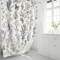 thumbnail image 2 of Vintage Floral Shower Curtain, Sage Green Retro Botanical Shower Curtain Set, Cute Fun Boho Plant Herbs Flower Butterfly Aesthetic Shower Curtain for Cottagecore Bathroom 84x84 Beige, 2 of 6
