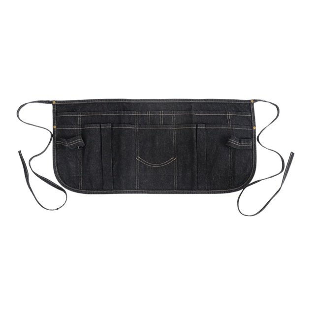 Delantal vaquero de cintura con bolsillo, cómodo delantal de camarero con pechera corta para jardín, estudio de artesanía, tiendas de té