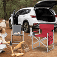 thumbnail image 4 of MoNiBloom Folding Director Chair with Side Table & Storage Pocket, Heavy Duty Camping Chair for Adult Beach Fishing Trip Picnic Lawn, Red, 4 of 10