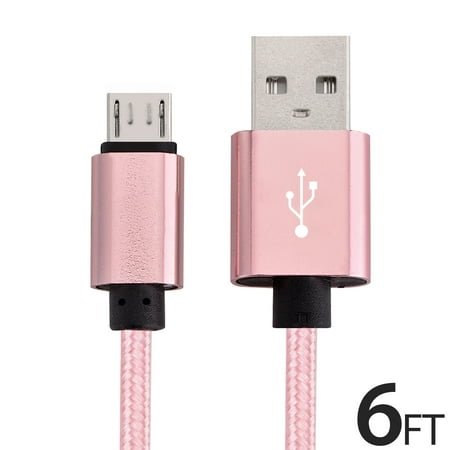 Micro USB Cable Charger for Android, FREEDOMTECH 6ft USB to Micro USB Cable Charger Cord High Speed USB2.0 Sync and Charging Cable for Samsung, HTC, Motorola, Nokia, Kindle, MP3, Tablet and