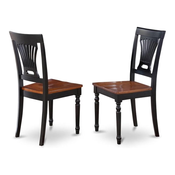 Pemberly Row 11" Wood Dining Chairs in Black/Cherry (Set of 2)