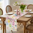 thumbnail image 4 of Happy Easter Table Runner 36 Inches Long for Kitchen Dining, Spring Colorful Eggs Butterfly on Linen Dresser Scarf Farmhouse, Dining Table Decorations for Wedding/Parties, 13 x 36 In, 4 of 8