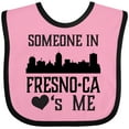 thumbnail image 3 of Inktastic Fresno California Someone Loves Me Skyline Boys or Girls Baby Bib, 3 of 4