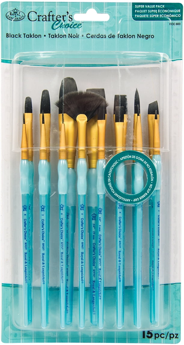Pack of 11 Royal and Langnickel Crafters Choice Round Taklon Variety Brush Set White