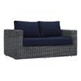 thumbnail image 2 of Modway Causeuse de Patio en Aluminium et Rotin, Toile/bleu Marine, 2 of 7