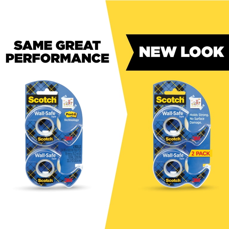 Scotch Wall-Safe Tape Dispenser, 3/4 in. x 650 in., 1 Dispenser