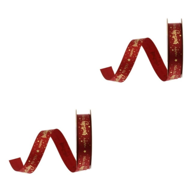 Guardoinrt Happy Birthday Ribbons DIY Gift Wrapping for Cake Flowers Box Red 20Yard 1.5cm 2Set