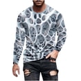 thumbnail image 2 of Blusas y camisas de manga larga con cuello redondo para hombre, blusa informal de manga larga con cuello redondo y estampado., 2 of 5