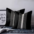 thumbnail image 2 of 20x20 Pillow Covers Set of 2, Black Beige Striped Throw Pillow Covers Decorative Couch Cushion Case, Modern Farmhouse Retro Lines Microfiber Square Pillowcases for Bedroom Car Living Room, 2 of 7