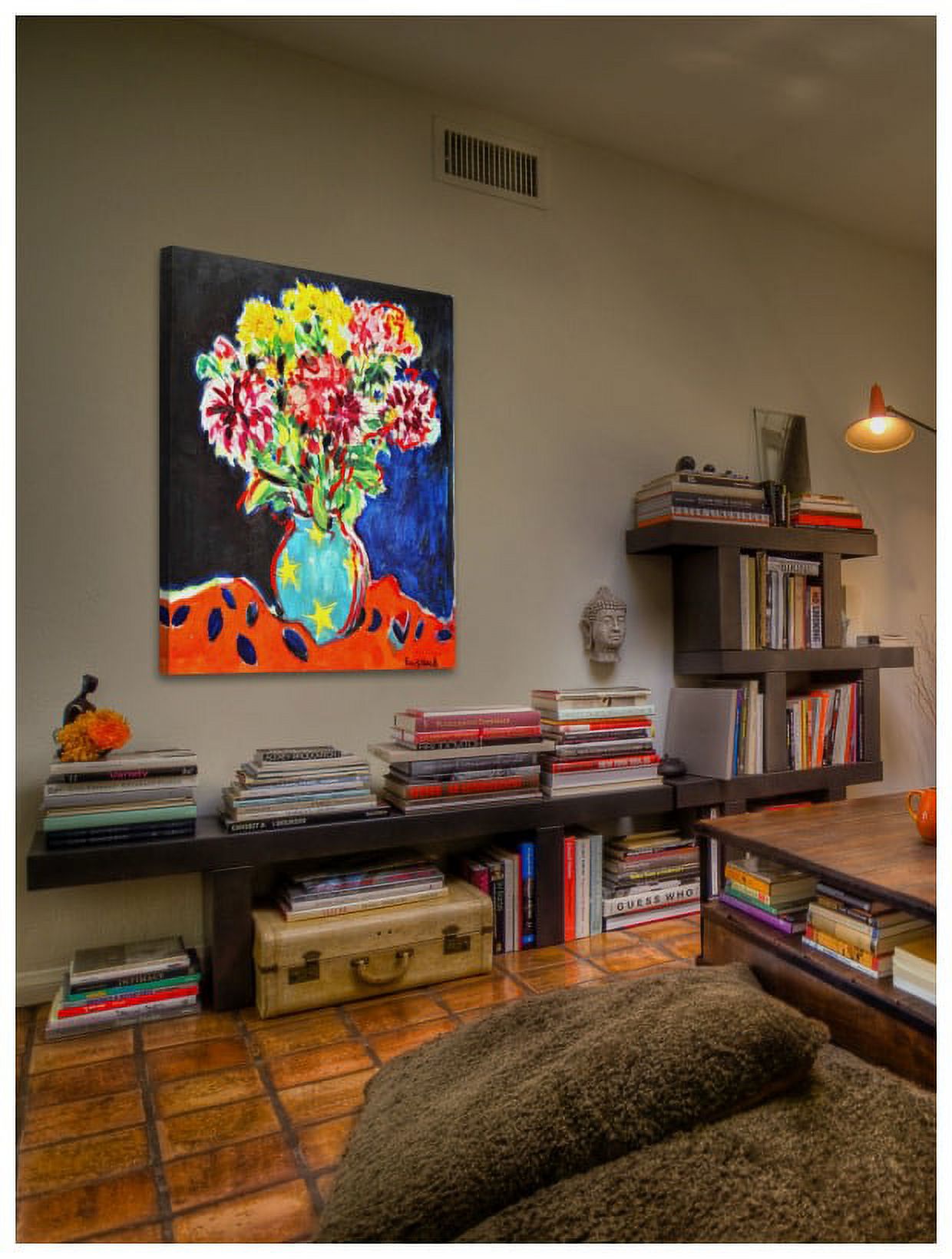 Marmont Hill "Bouquet with Orange Cloth" by Wayne Ensrud Painting Print on Canvas