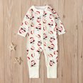 thumbnail image 2 of Qingpeng Newborn Infant Christmas Rompers Boy Girl Long Sleeve Santa Claus Print One Piece Jumpsuit Winter Cotton Linen Comfortable Pajamas Outfits for Kids, 2 of 9