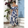 thumbnail image 2 of oyyn Women's Off Shoulder Floral Print Party Maxi Dress, 2 of 5