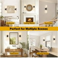 thumbnail image 2 of Bathroom Light Fixtures, 2-Light Black and Gold Bathroom Vanity Lighting Over Mirror, Modern Wall Sconces Set of 2 with Clear Glass, Indoor Hardwired Wall Lamp for Bedroom, Living Room, Hallway, 2 of 7