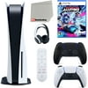 Sony Playstation 5 Disc Version (Sony PS5 Disc) with Midnight Black Extra Controller, Headset, Media Remote, Destruction Allstars and Microfiber Cleaning Cloth Bundle