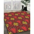 thumbnail image 3 of Ahgly Company Machine Washable Indoor Square Transitional Tomato Red Area Rugs, 6' Square, 3 of 7