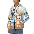 thumbnail image 3 of Zofaai Bluey Pattern Men's Zipper Cardigan, Drawstring Hooded Pocket Long Sleeve Cardigan Jacket, Suitable for Leisure and Sports-X-Large, 3 of 5