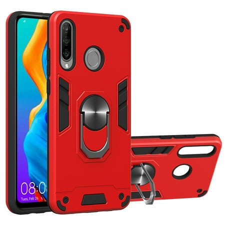 For Huawei P30 Lite / nova 4e 2 in 1 Armour Series PC + TPU Protective Case with Ring Holder