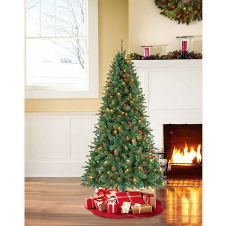 Holiday Time Pre-Lit 7' Duncan Fir Artificial Christmas Tree, Clear This button opens a dialog that displays additional images for this product with the option to zoom in or out. - Holiday Time Pre-Lit 7' Duncan Fir Artificial Christmas Tree, Clear