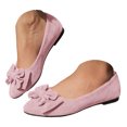 thumbnail image 3 of YLYL Women's Suede Bow Pointed Toe Flat Shoes Slip on Soft Comfy Casual Dress Ballet Flats, 3 of 6