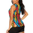 thumbnail image 3 of Balery Colorful Arrow Graffiti Pattern Camiseta sin mangas estampada ligera para mujer, tops de entrenamiento sin mangas, camisetas de yoga transpirables de secado rápido.-X-Large, 3 of 7