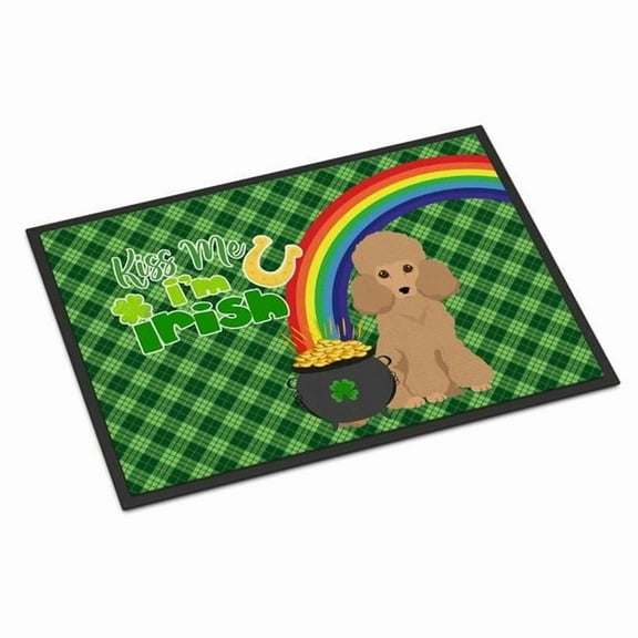 Toy Apricot Poodle St. Patrick's Day Indoor or Outdoor Mat 24x36 36 in x 24 in