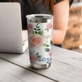 thumbnail image 4 of 20oz Tumbler with Lid and Straw Stainless Rose Pink Flowers Steel Vacuum Insulated Water Coffee Tumbler Cup, Double Wall Vacuum Insulated Travel Mug Reusable Tumblers for Ice Drinks, Hot Beverage, 4 of 7