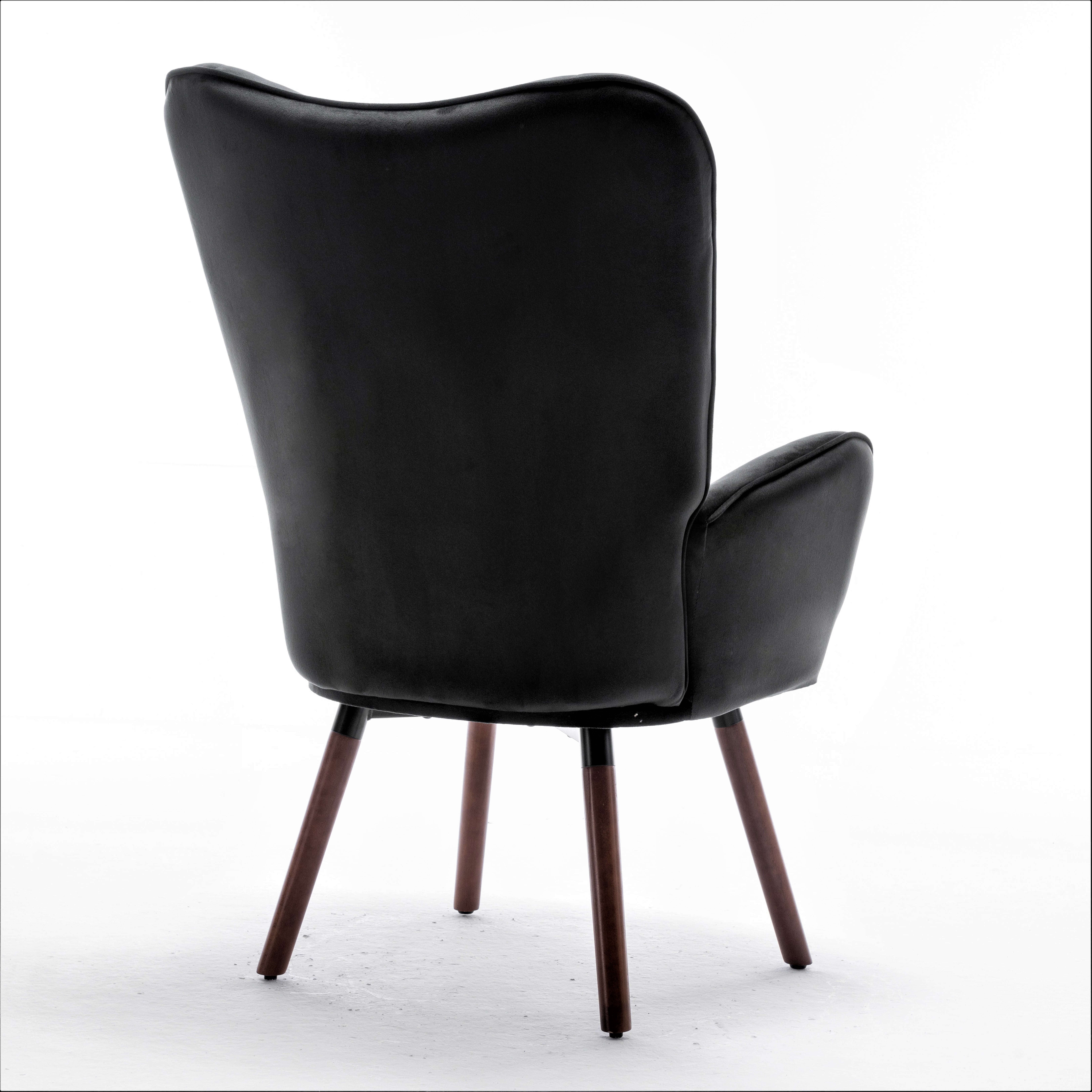 Uspridefurniture Kreedence 26.38" W Microfiber Wing Back Armchair, Black