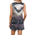 thumbnail image 6 of Women's Halloween 2 Piece Sets Skull Skeleton Sleeveless Funny Tank Tops and Castle Bat High Waist Spooky Shorts, L, 6 of 6