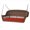 Red, variant on Honey Wicker Porch Swing With Tan Cushion