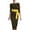 *Yellow, variant on ClodeEU Women's Polka Dot Round Neck 3/4 Sleeve Self Belt Waist Bodycon Midi Pencil Dress,Vintage Elegant Cocktail Party Dress Army Green,Women's Plus L
