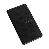 Nkmbld Spiral Notebooks Schedule Portable Pocket Book Planner Leather Notebook, 100 GSM College Ruled Notebooks for Work, Travel, Note Taking, Black