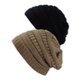 thumbnail image 1 of Bonnet Tricoté pour Femmes (Lot de 2), Noir/taupe, 1 of 1