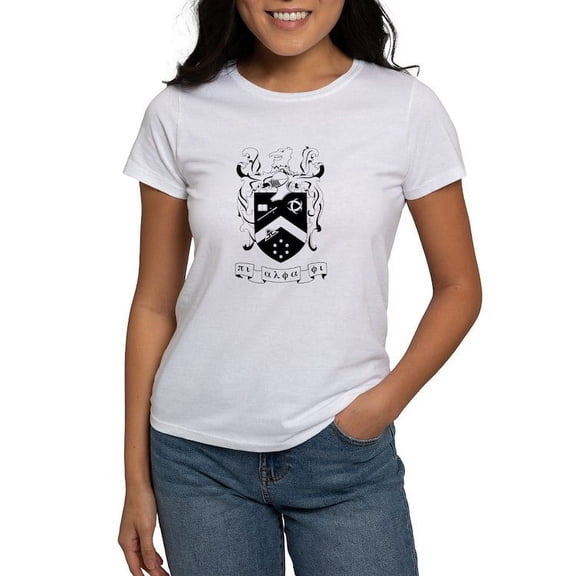 CafePress - Pi Alpha Phi Black And White Crest T Shirt - Women's Classic T-Shirt