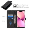 thumbnail image 3 of Compatible with iPhone 13 Mini Classic Embossed PU Leather Case with Card Holder Shockproof Cover, 3 of 5