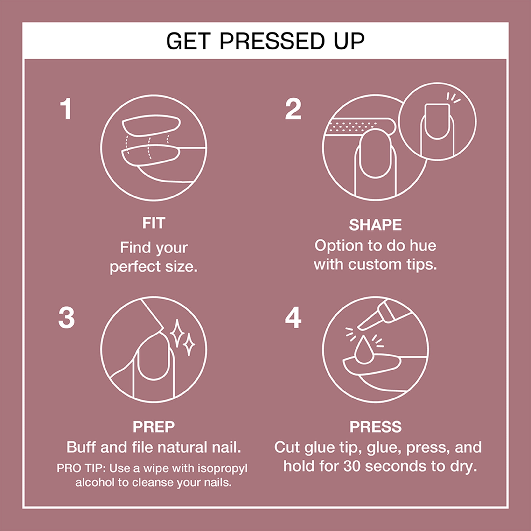 OPI On Point Instant Press On Nails, Tickle My France-y, False Nails, 24 Pieces