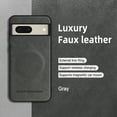 thumbnail image 3 of ELEHOLD PU Leather Case For Google Pixel 8A Slim Magnetic Shockproof Cover, [MagSafe Compatible], [Lens&Screen Protection], Drop protection Case - Gray, 3 of 11