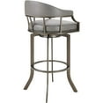 thumbnail image 3 of Edy Swivel 30" Mineral Finish and Gray Faux Leather Bar Stool, 3 of 6