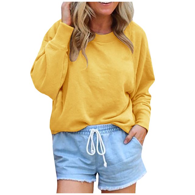 Birdeem Mode Femmes Décontracté Uni Manches Longues Chandail Chandail en Molleton Blouse Tops