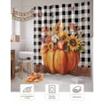 thumbnail image 7 of Fall Shower Curtain Harvest Pumpkin Bathroom Curtains with Hooks, Waterproof Fabric Bird Maple Leaves Sunflower Black Buffalo Plaid Thanksgiving Bath Shower Curtains Set for Bathroom Bathtubs 36x72, 7 of 7