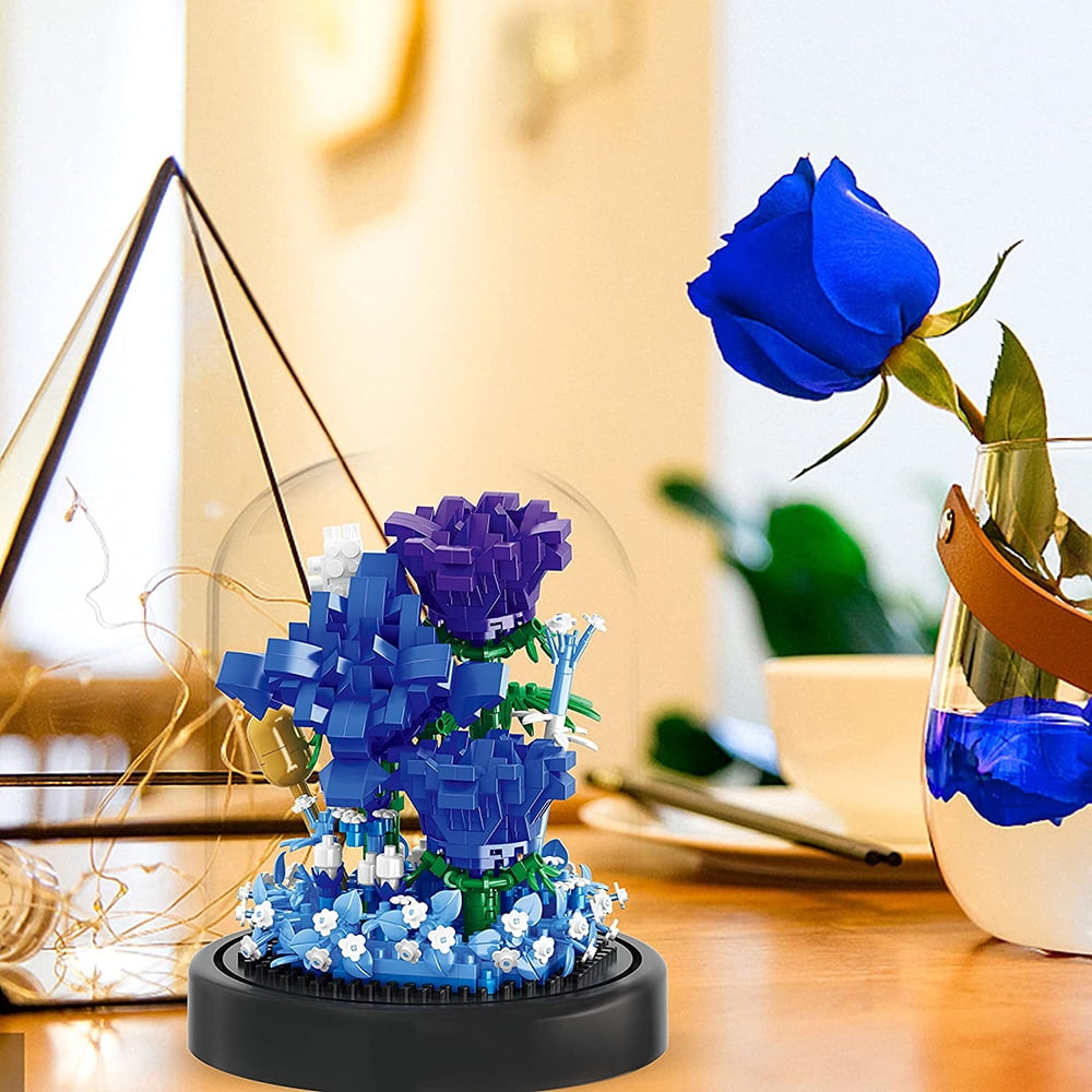 Society6 ケース Expansion Blue rose flower Amazon.com: Blue Roses Bouquet Building Set for Adults