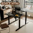thumbnail image 3 of Ergomaker Electric Standing Desk，43" x 23.6" Height Adjustable Desk with Memory Preset for Adult,Black, 3 of 9