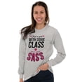 thumbnail image 4 of Class and Sass Funny Southern Belle Women Plus Size Long Sleeve Graphic Tee Brisco Brands 3X, 4 of 5