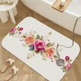 thumbnail image 3 of 1pc Floral Border Absorbent Non-Slip Bathroom Thickened Flannel Rug Decor,Soft,Quick Drying,Suitable For Indoor/outdoor Use,Bathrooms,Bedrooms,Kitchens,Terrace,Laundry Rooms,16"x24", 3 of 9