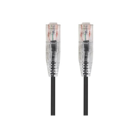 UPC: 0889028015704 | Monoprice SlimRun – Patch cable – RJ-45 (M) to RJ-45 (M) – 2 ft – 0.1 in – UTP – CAT 6 – snagless  stranded – black