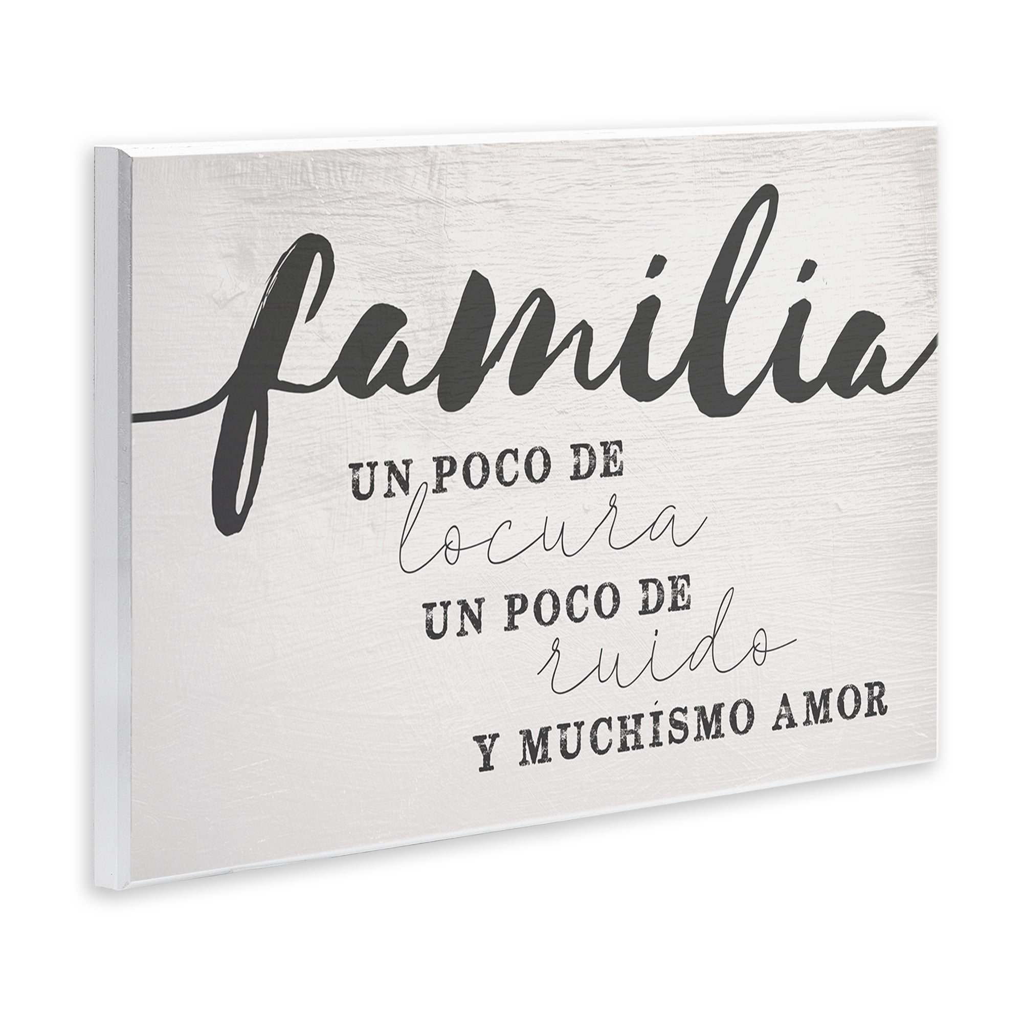Stupell Industries Familia y Muchísimo Amor Inspirational Quotes & Sayings Painting Unframed Art Print Wall Art, 19 x 13